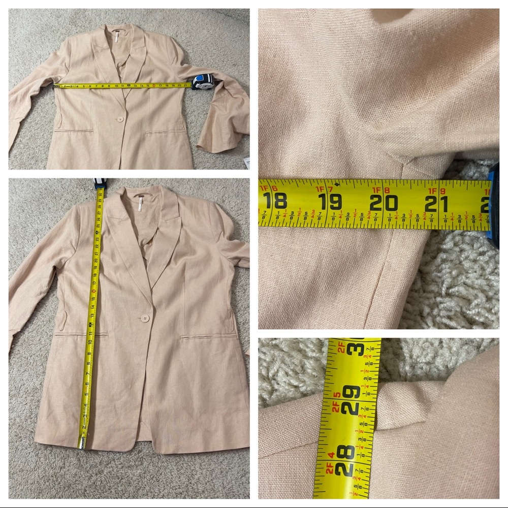 NWT! FREE PEOPLE Flared Sleeve Blazer In Rose - Picture 5 of 7